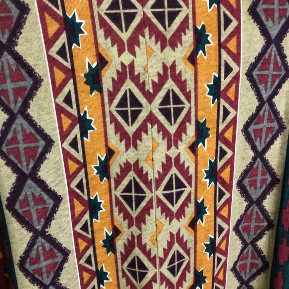 Vintage 90's Southwestern Fringe Tunic V-Neck 2X - Picture 7 of 9